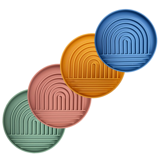 Aurora rainbow silicone slow feeder bowl