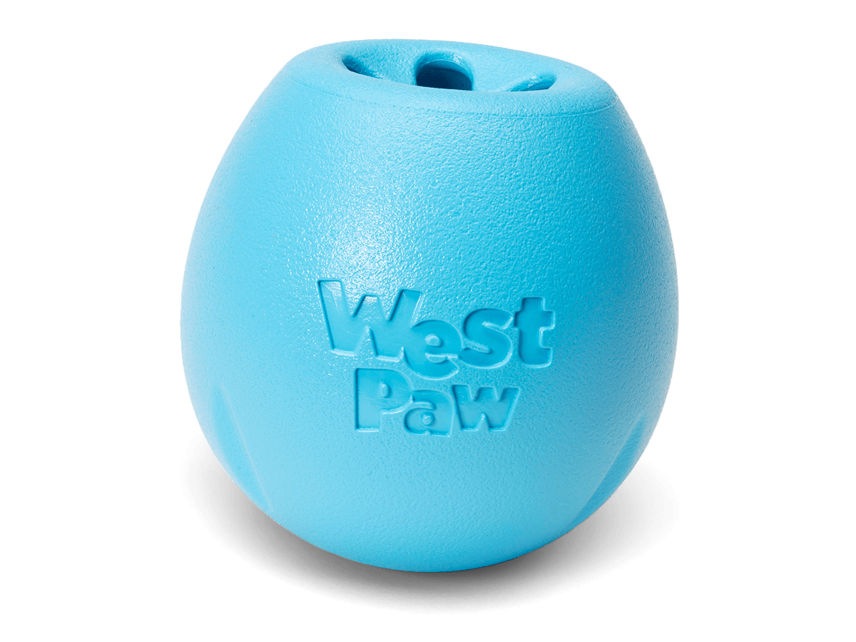 West paw rumble treat dispenser Aqua