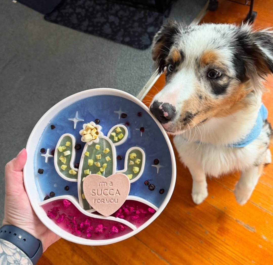 Cactus silicone slow feeder bowl
