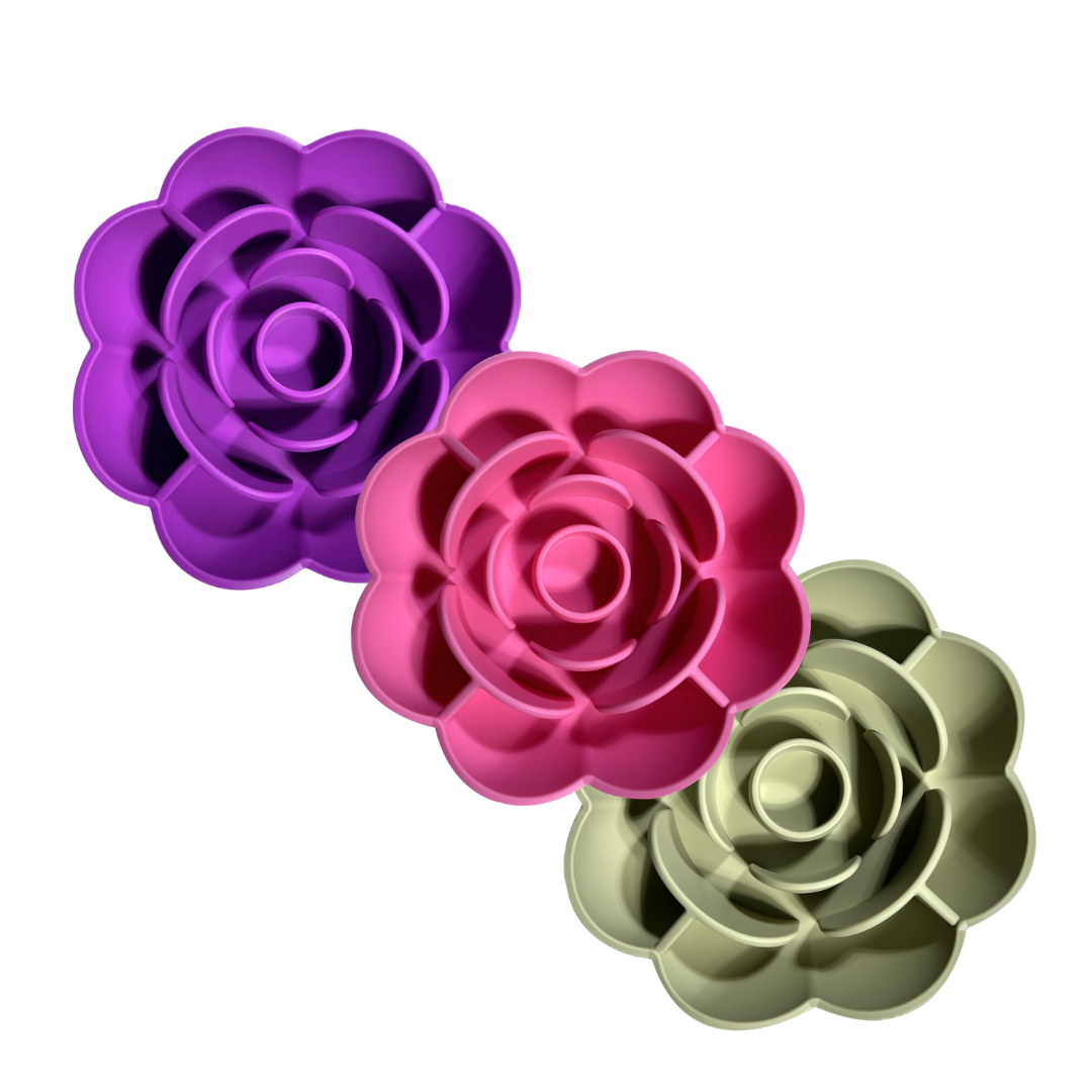 Blossom flower silicone slow feeder bowl for dogs