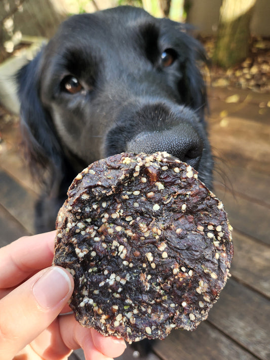 Venison patties dog treats