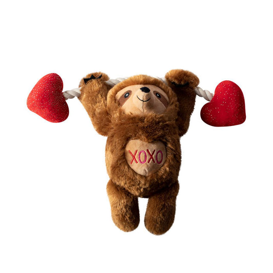 Fringe Studio Plush Valentine's Day Dog Toy - Beclaws I Love You Sloth