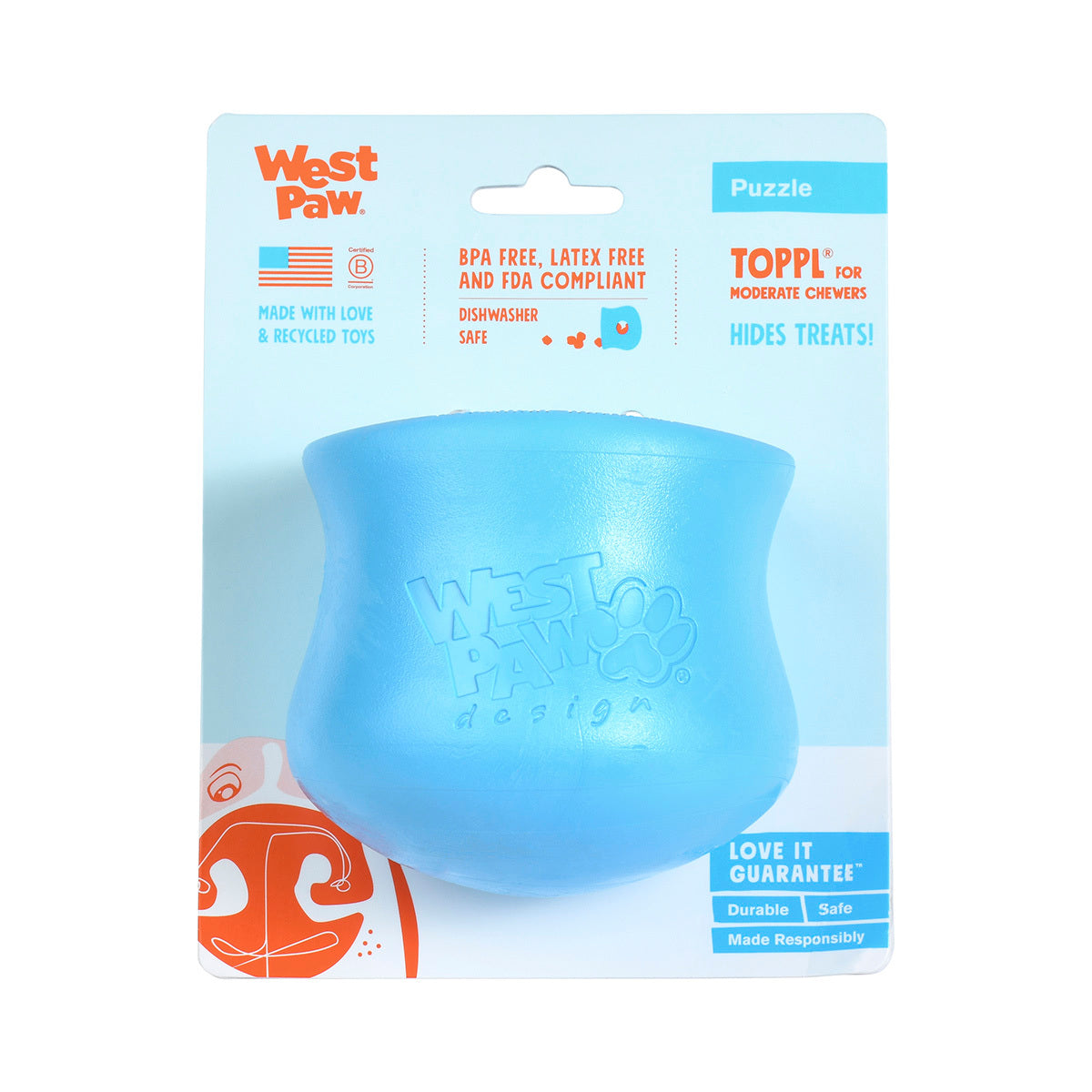 West Paw Toppl Blue