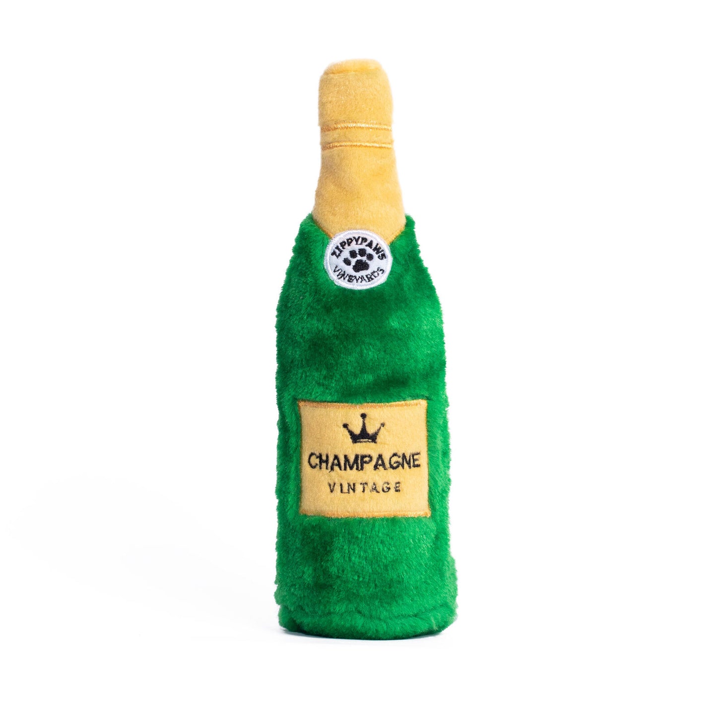 Zippy Paws Happy Hour Crusherz Bottle Dog Toy - Champagne